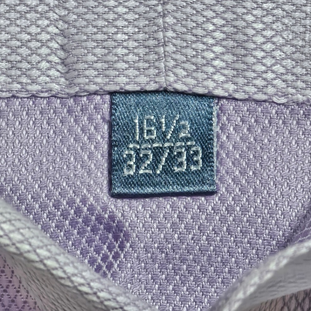 Forsyth of Canada‎ Dress Shirt Wrinkle Free Long Sleeve Lavender 16 1/2 32/33 - Picture 8 of 13
